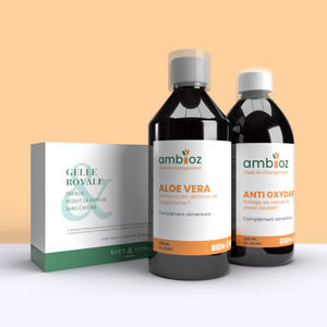Notre Box de la rentrée est spécialement conçue pour une rentrée de qualité ! Elle comprend des antioxydants pour booster votre système immunitaire, un gel d'aloe Vera pour hydrater et protéger votre peau et de la gelée royale pour une prise en charge complète de votre bien-être.